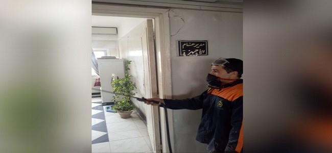 تطهير قطاع كفر الدوار لمواجهة كورونا